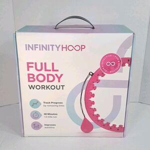 Infinity Weighted Fitness Hoop Smart Hula Hoop 28 Links Pink Blue Open Box NIB